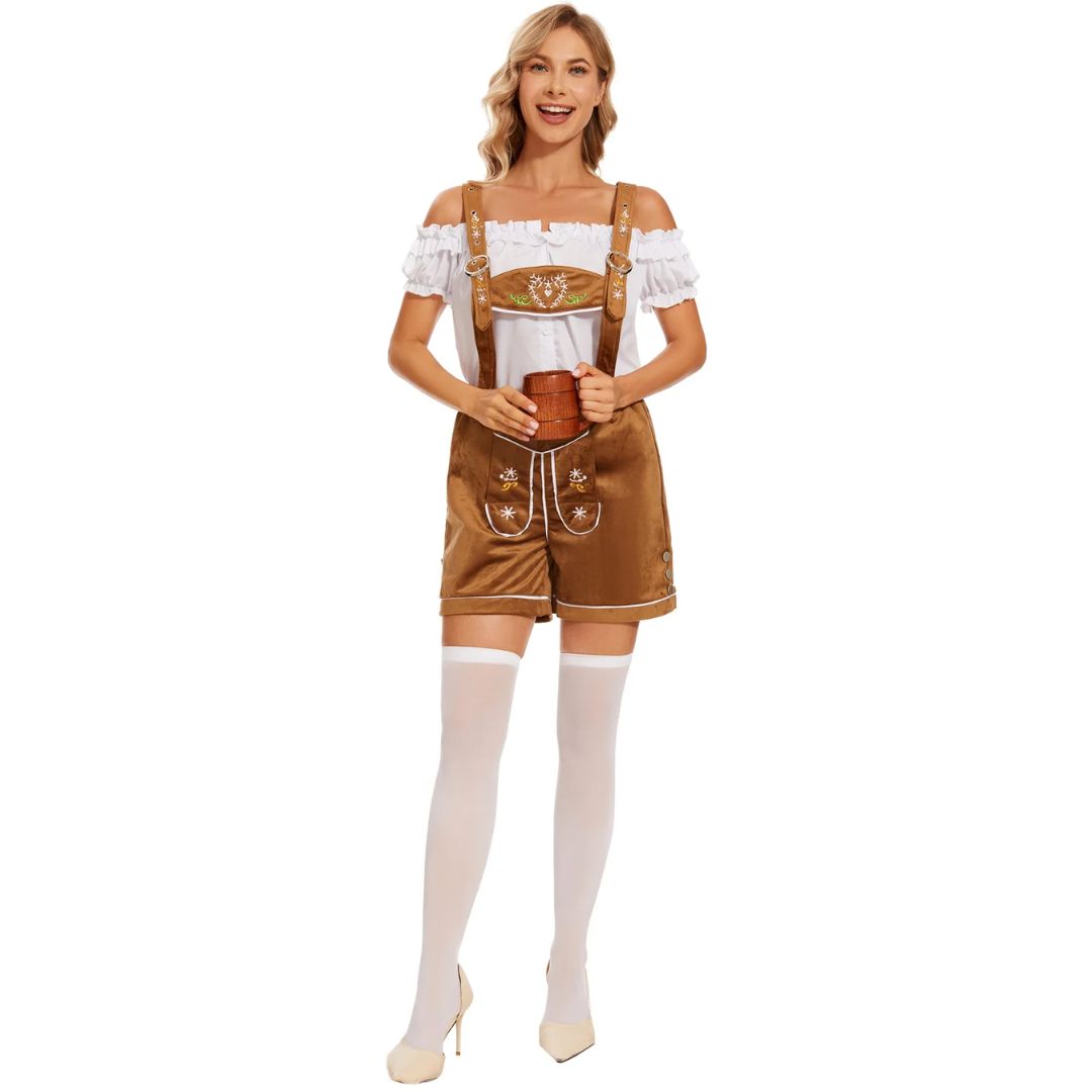 Traditionelle Damen-Lederhose im Trachtenstil – ideal für das Oktoberfest 2
