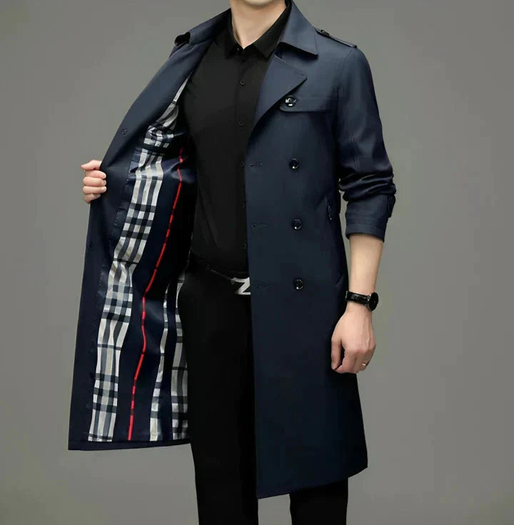 Dejan - Klassischer Herren Trenchcoat Zweireiher Herbst