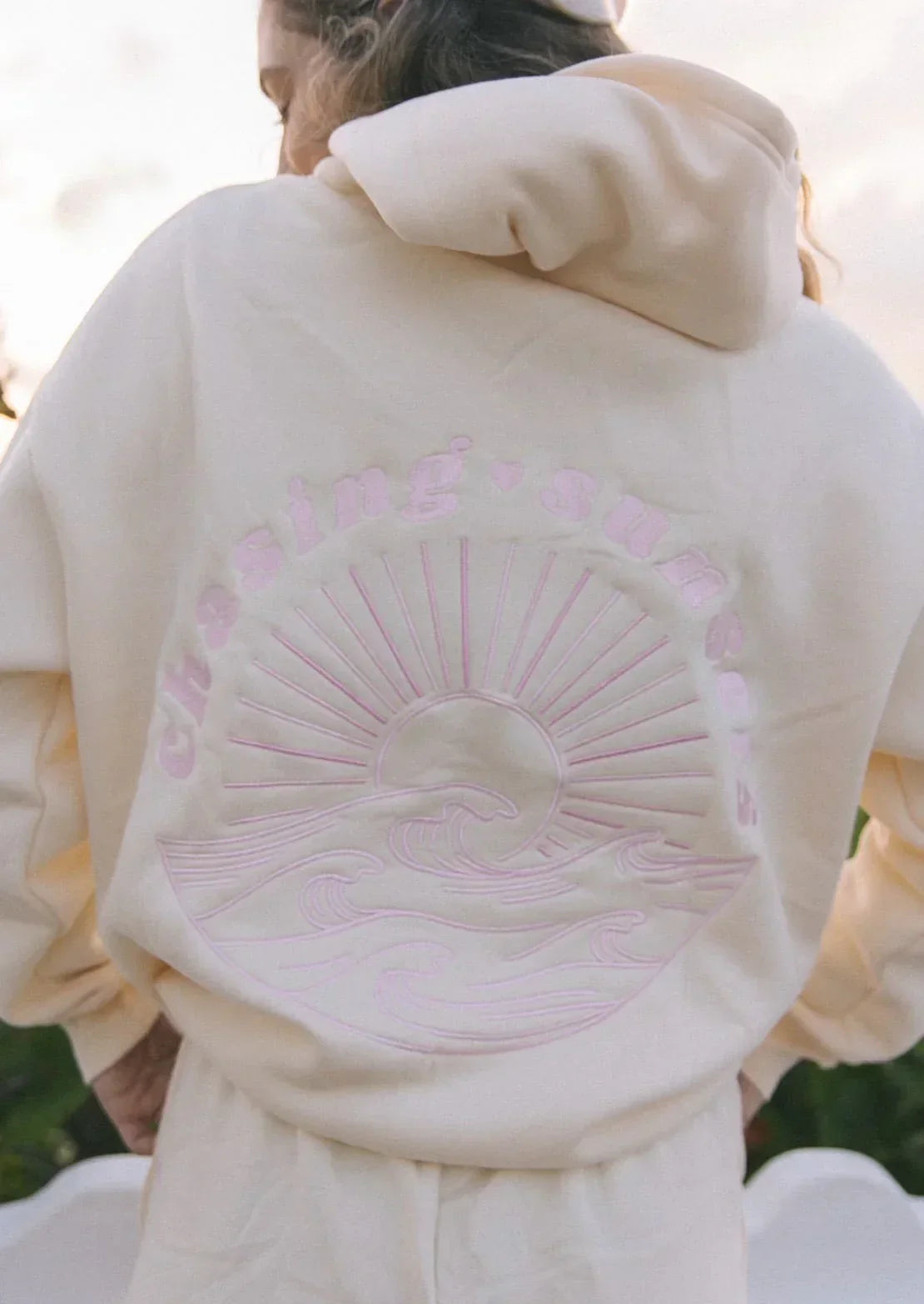 Trudel - Hoodie Oversize Print Kapuze Bequem Trendig Creme