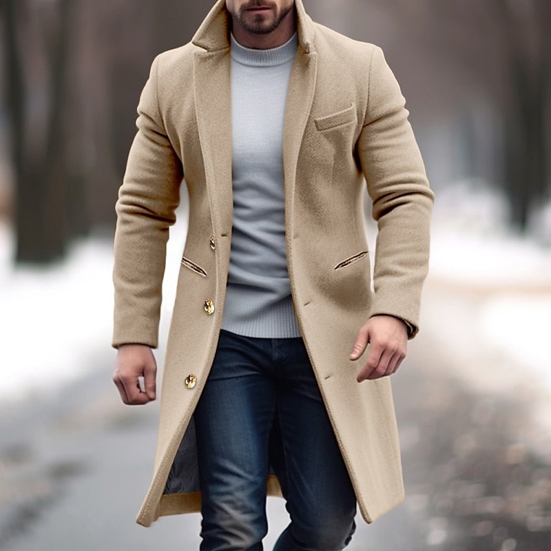 Ulbrand – Eleganter Herren Wintermantel in Langform Khaki