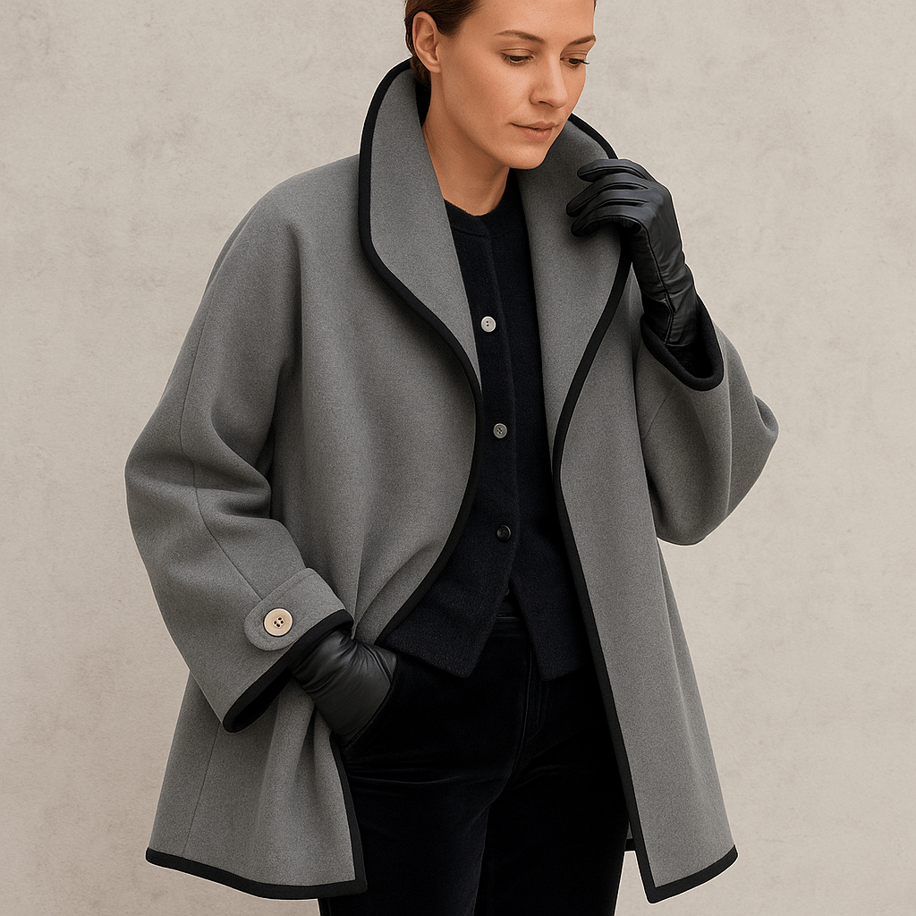 Ulicia – Eleganter Damen Trenchcoat aus weichem Stoff Grau