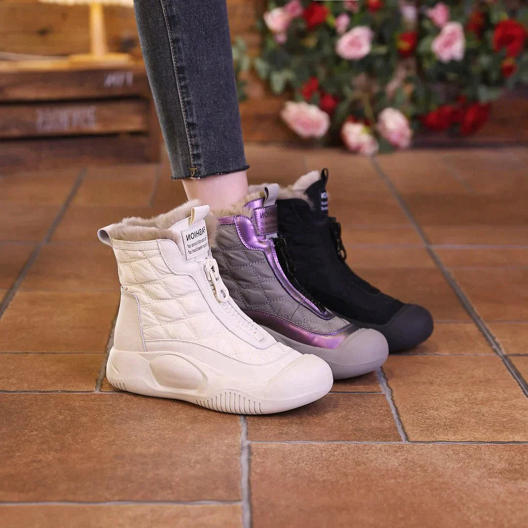 Ulona – Winterstiefel aus Leder mit Warmfutter Weiß