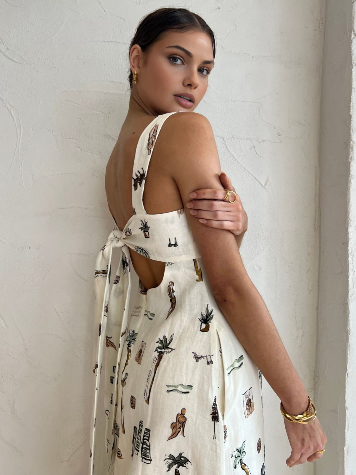 Undina -Tropische Sommer Maxikleid Weiß 3