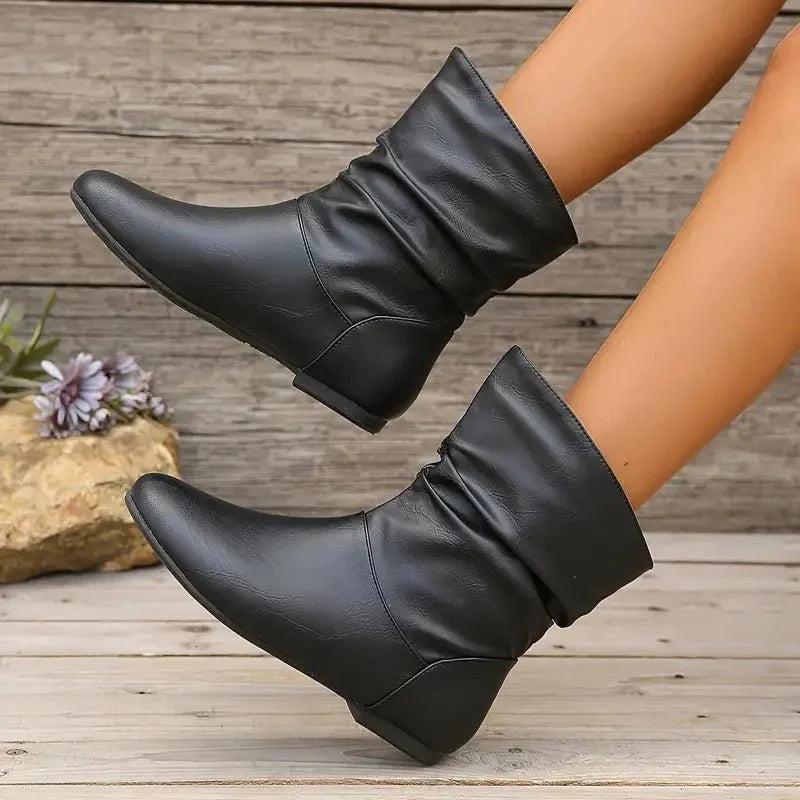Undina – Elegante Lederstiefel für Damen Schwarz