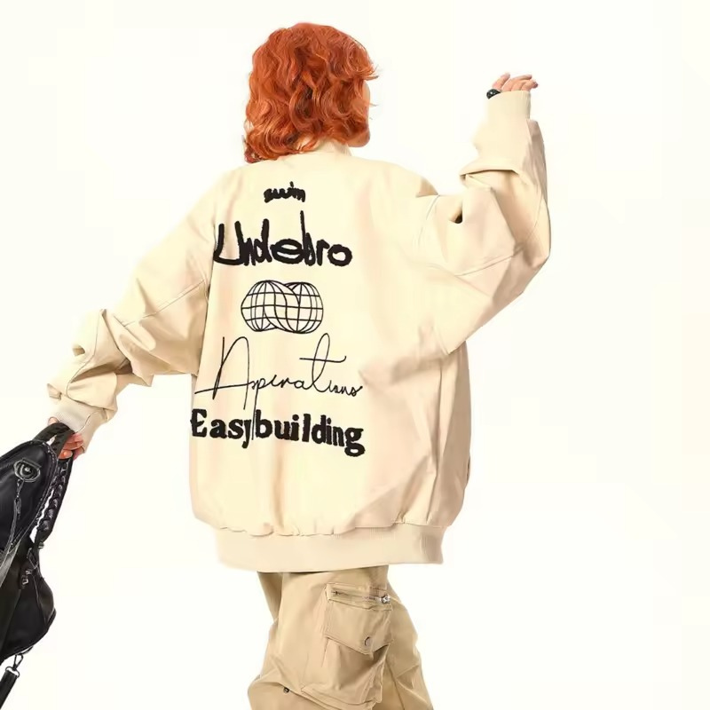 Cillian - Herren Bikerjacke Kunstleder Bestickte Streetwear