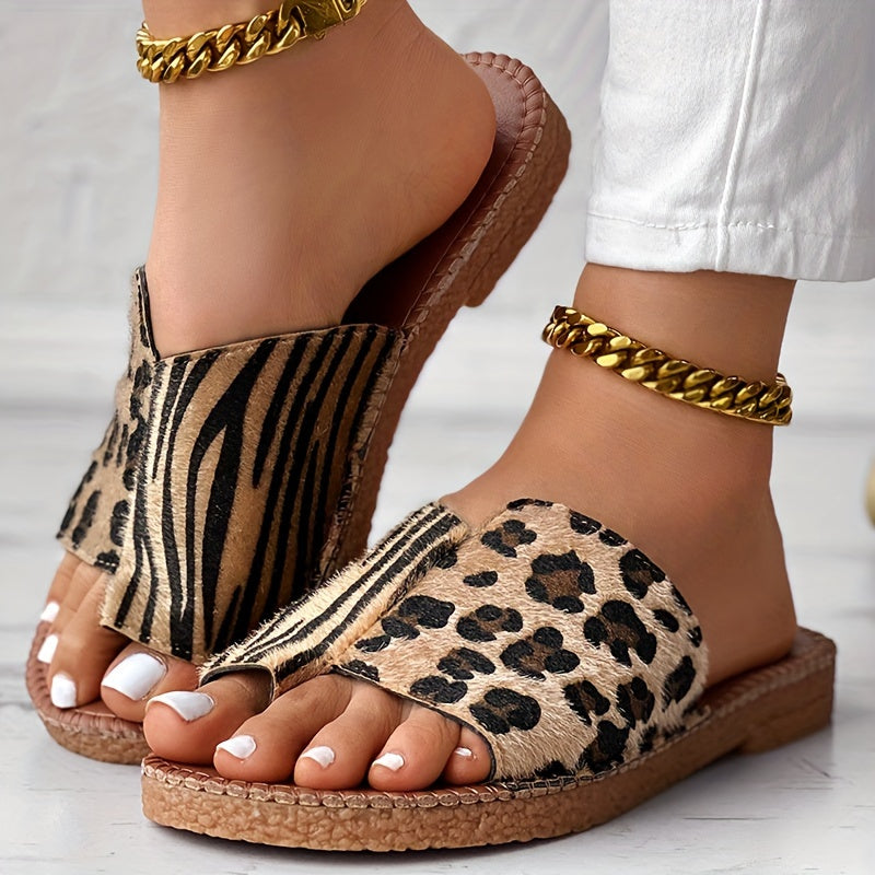 Urraca- Flache Leoparden Sandalen Damen Leopard 3