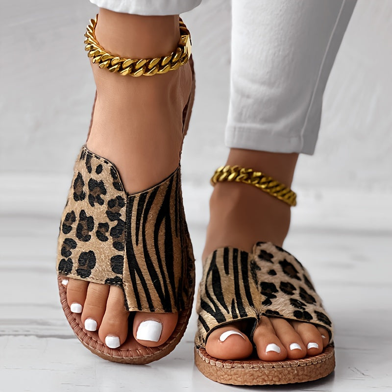 Urraca- Flache Leoparden Sandalen Damen Leopard 4
