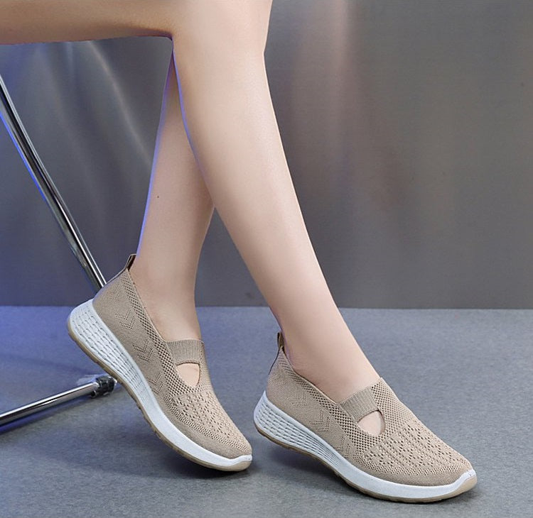 Urschel - Slip-On-Mesh-Schuhe mit Cutout-Vorderblatt für Damen Hellbraun