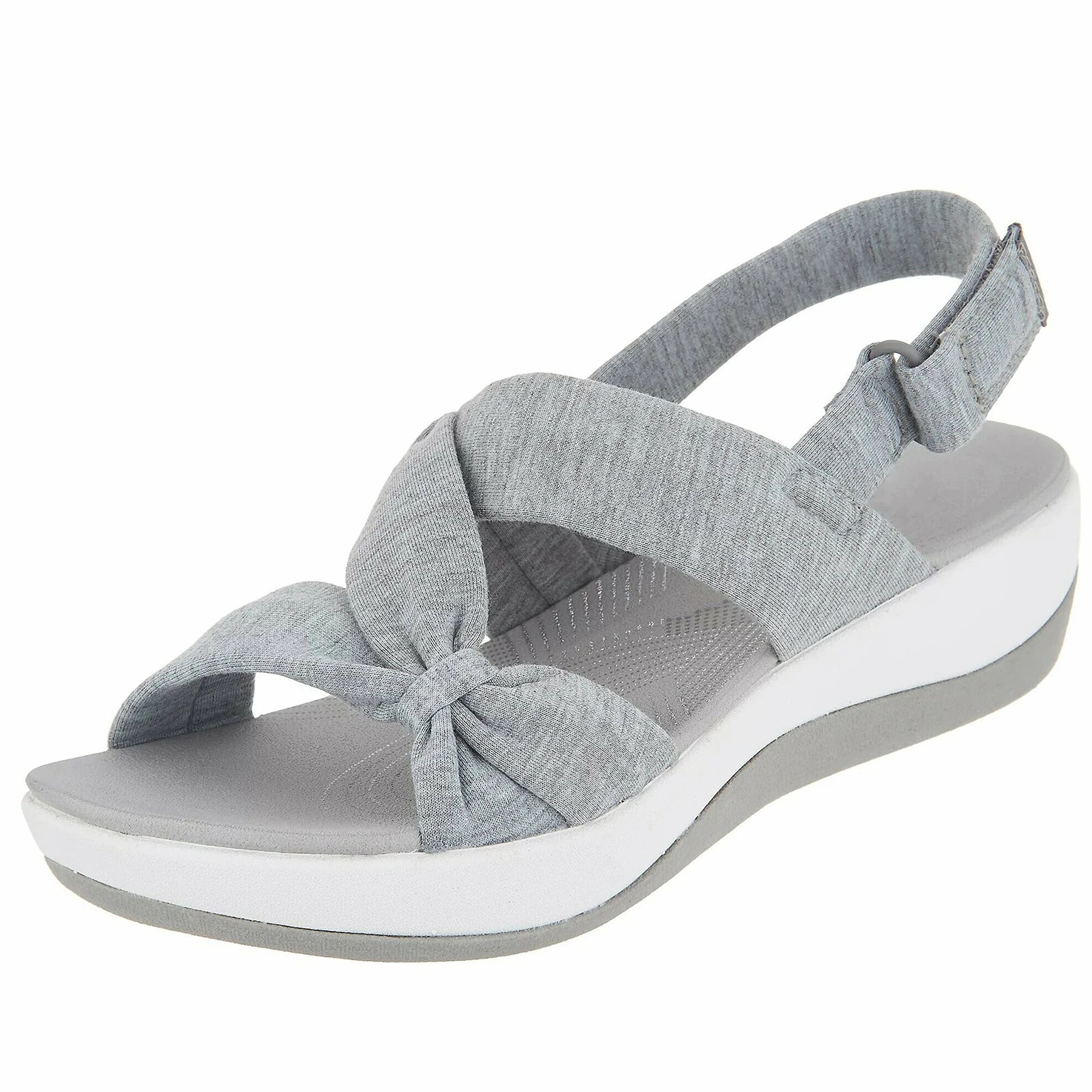 Utina - Damen Plateausandalen mit Schleifendetail Grau