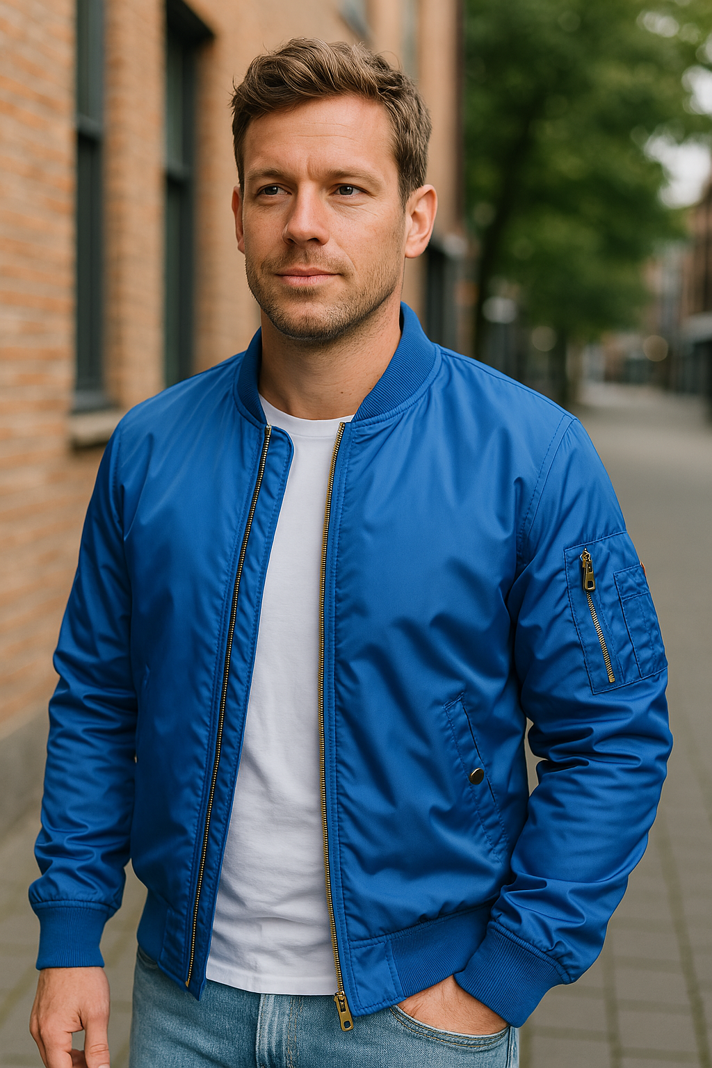 Vasu – Stylische Herren Bomberjacke für Freizeit & Alltag Blau