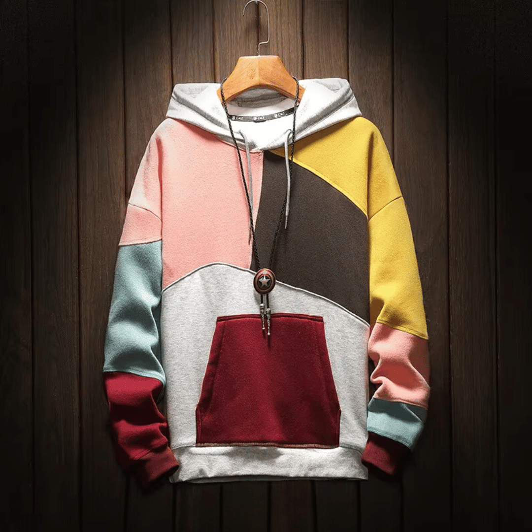 Vinz – Bequemer Hoodie für Herren Streetwear Style Rosa/Grau