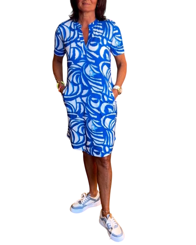 Viona - Lässiges bedrucktes Kleid mit kurzen Ärmeln