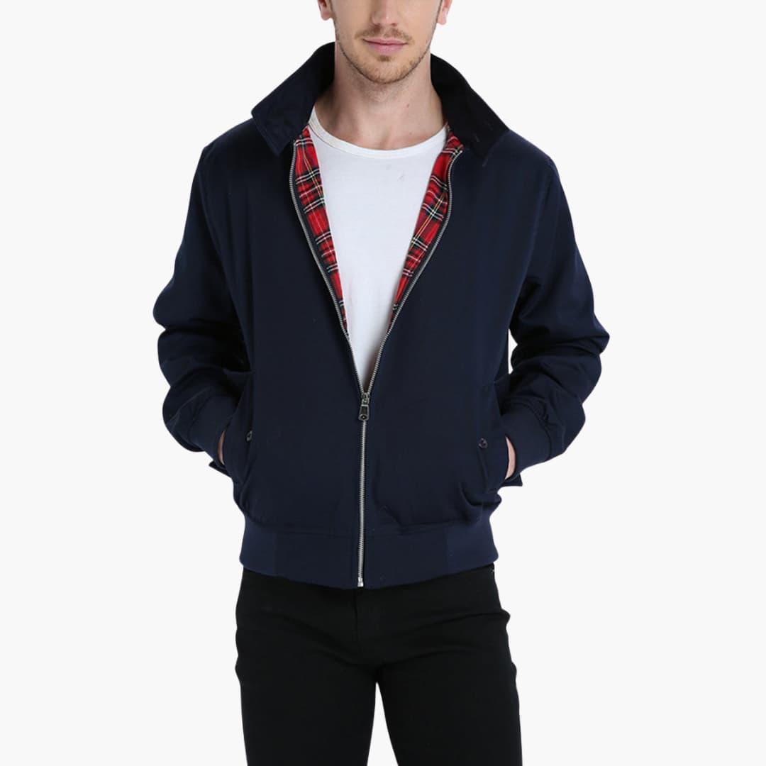 Virgil – Harrington Herrenjacke mit Rippbündchen Navy blau
