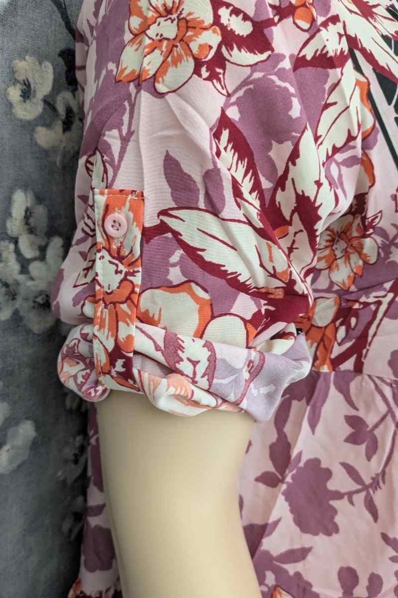 Vittoria- Kleid Arm rosa gemustert - Rosa 3
