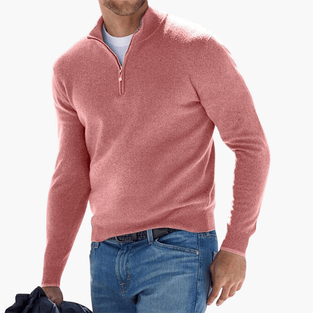 Vitus – Modischer Zip-Pullover für Herren Freizeit Rosa