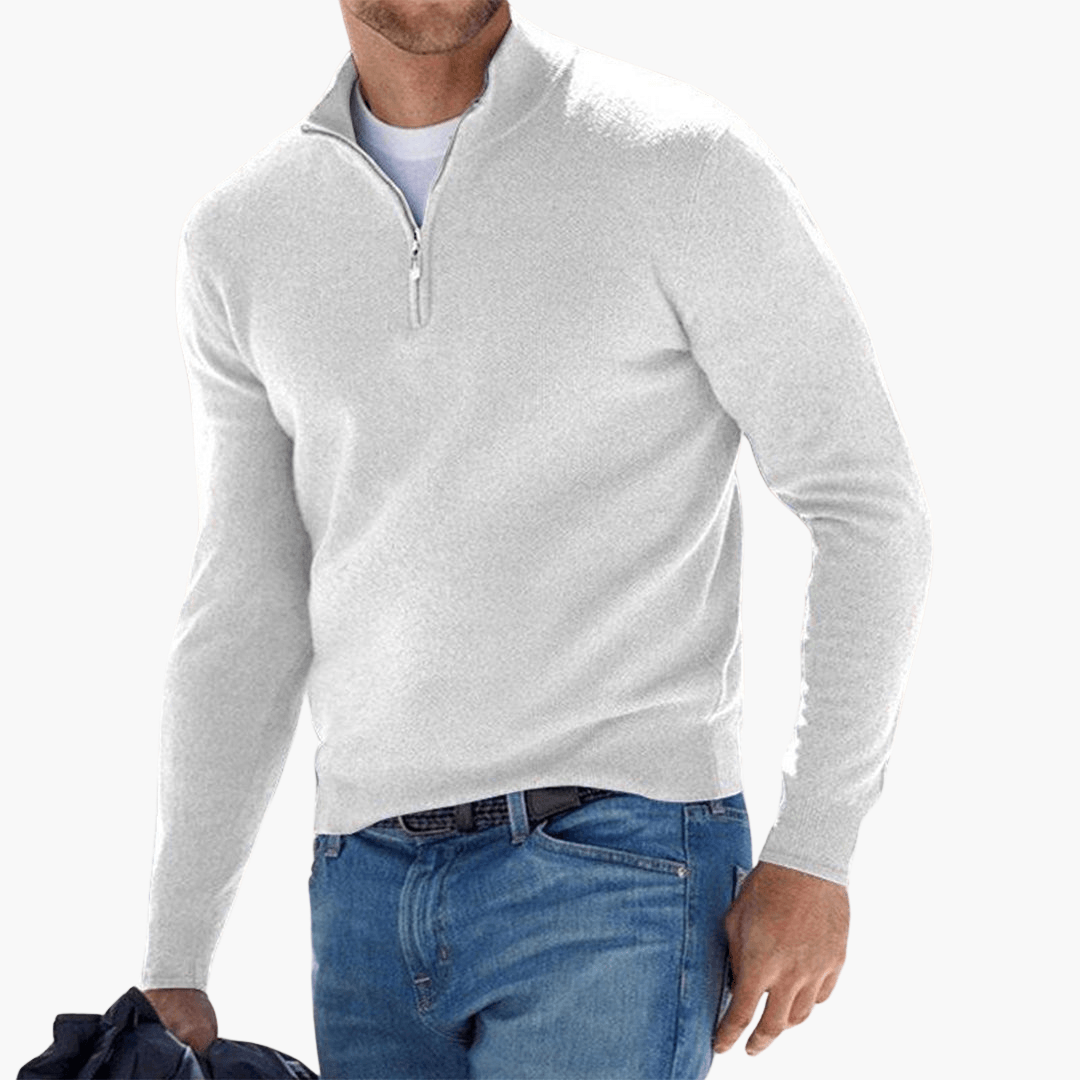 Vitus – Modischer Zip-Pullover für Herren Freizeit Weiß