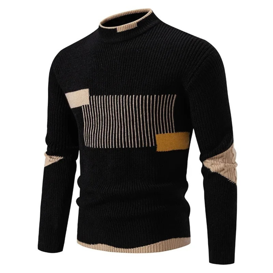 Volriken – Stylischer Bequemer Sweater für Herren Geometrisch Schwarz