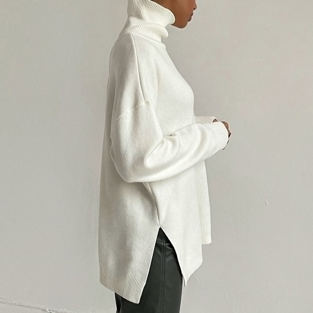 Monika – Rollkragenpullover Damen Mit Seitenschlitz