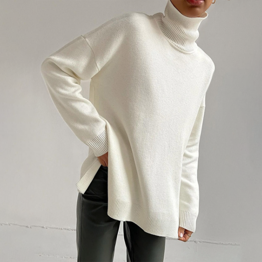 Monika – Rollkragenpullover Damen Mit Seitenschlitz