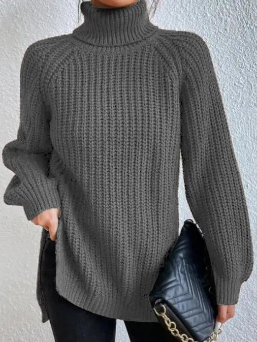 Evi – Warmer Pullover Mit Hohem Kragen Und Langarm