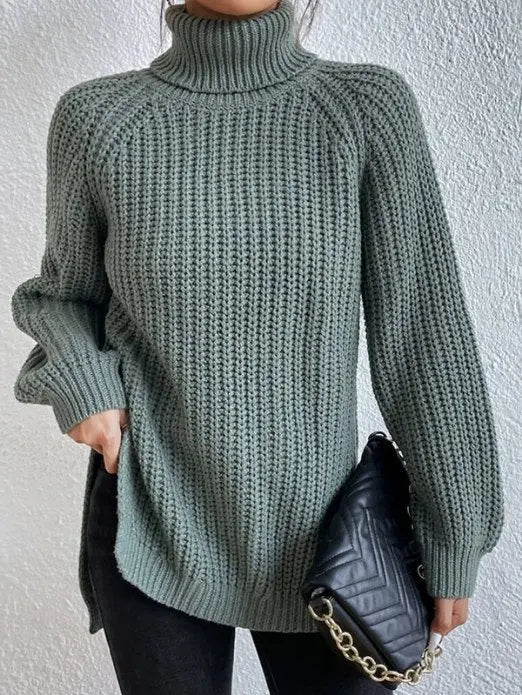 Evi – Warmer Pullover Mit Hohem Kragen Und Langarm