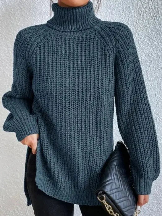 Evi – Warmer Pullover Mit Hohem Kragen Und Langarm