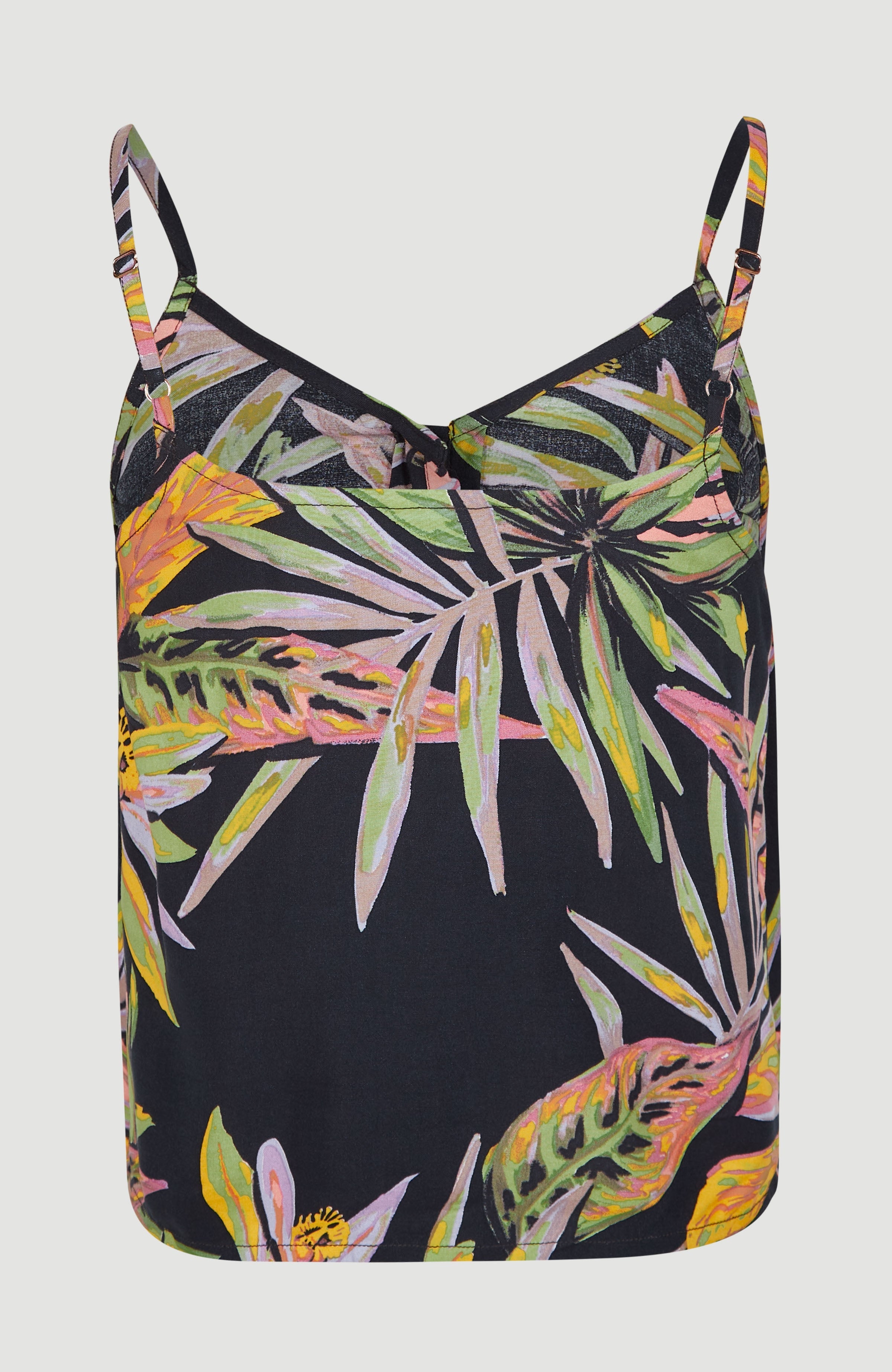 Ylva - Schwarzes Tanktop mit tropischem Blumenmuster  5