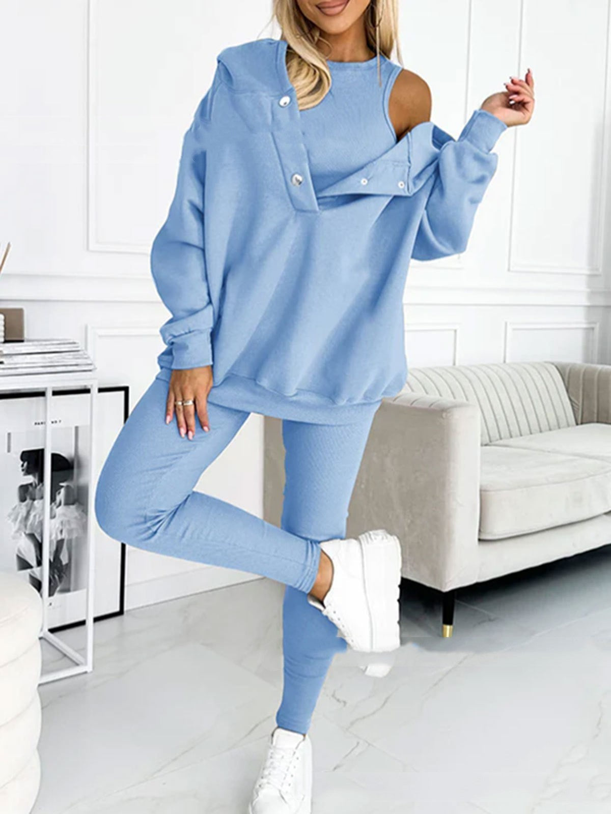 Kerstin - 3-teiliges Damen-Sportanzug mit Kapuzenpullover