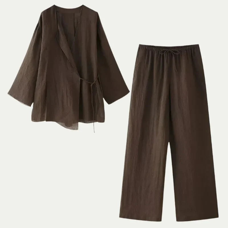 Cecilia – Kimono Set Damen Edler Stil Mit Hose
