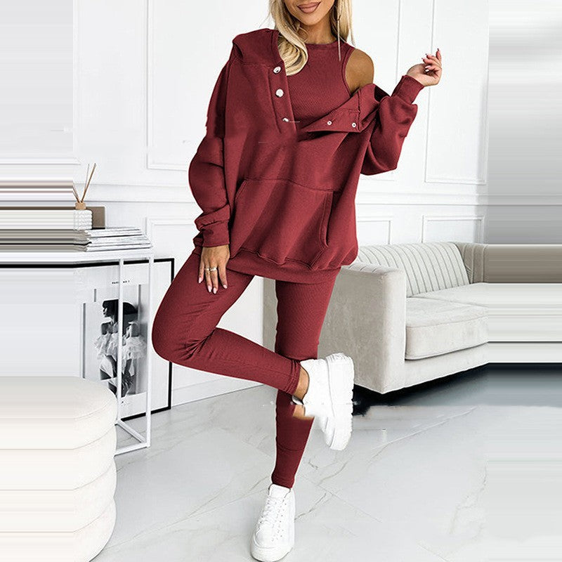 Kerstin - 3-teiliges Damen-Sportanzug mit Kapuzenpullover