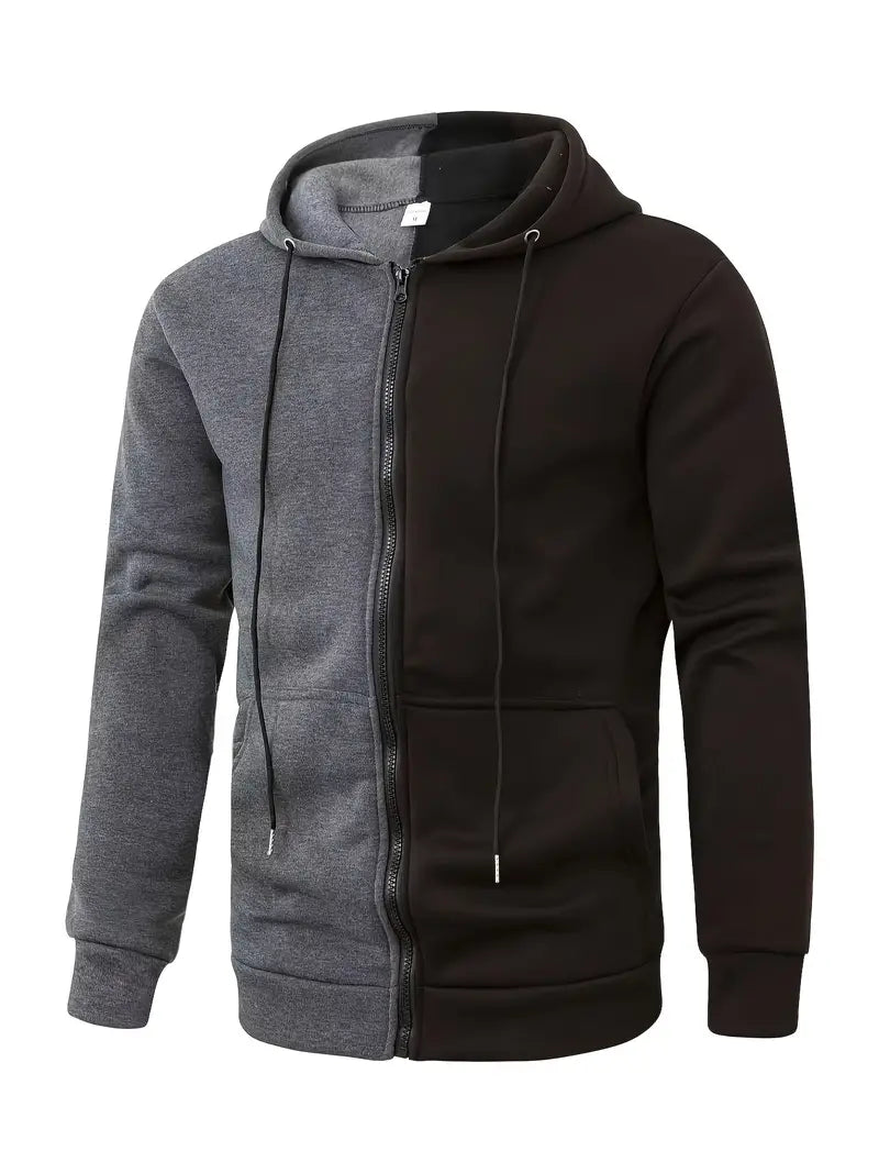 Horst – Zweifarbiger Kapuzenpullover Mit Reißverschluss