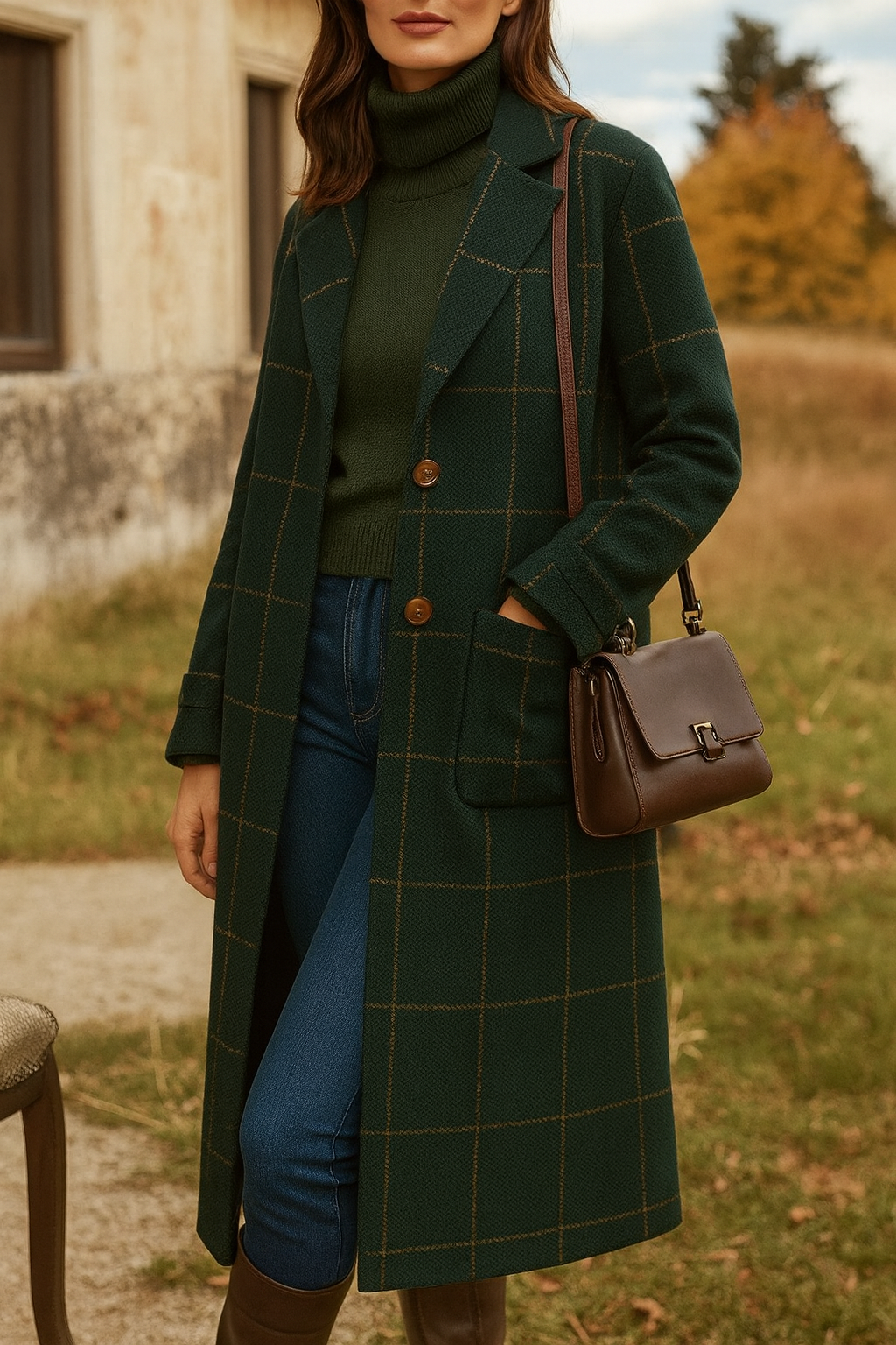 Freya - Bedruckter Wintermantel Damen Lang