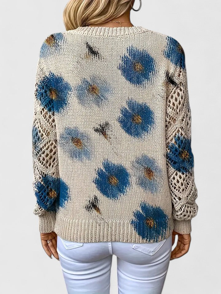 Ariane – Eleganter Pullover Mit Blumendruck