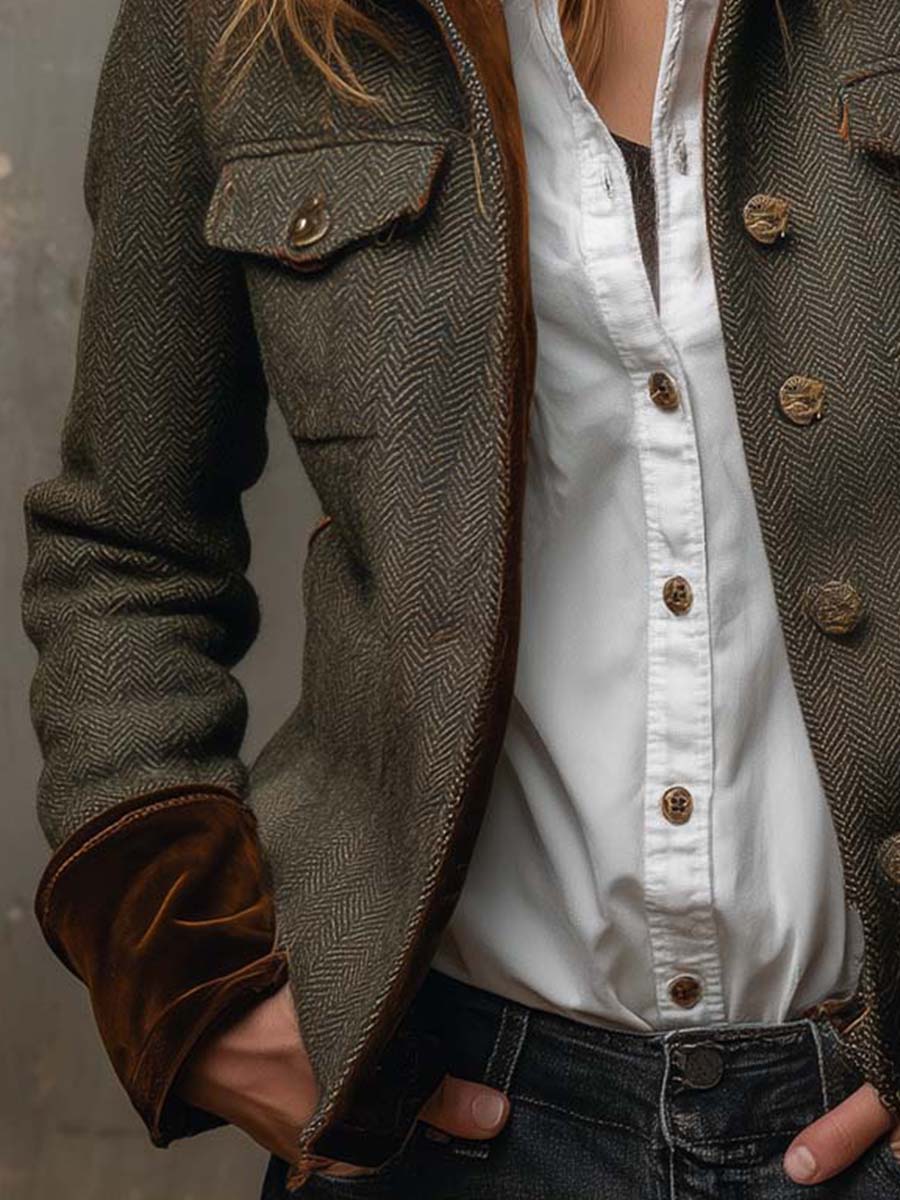 Fenna - Herbstliche Langarm Jacke mit Kragen