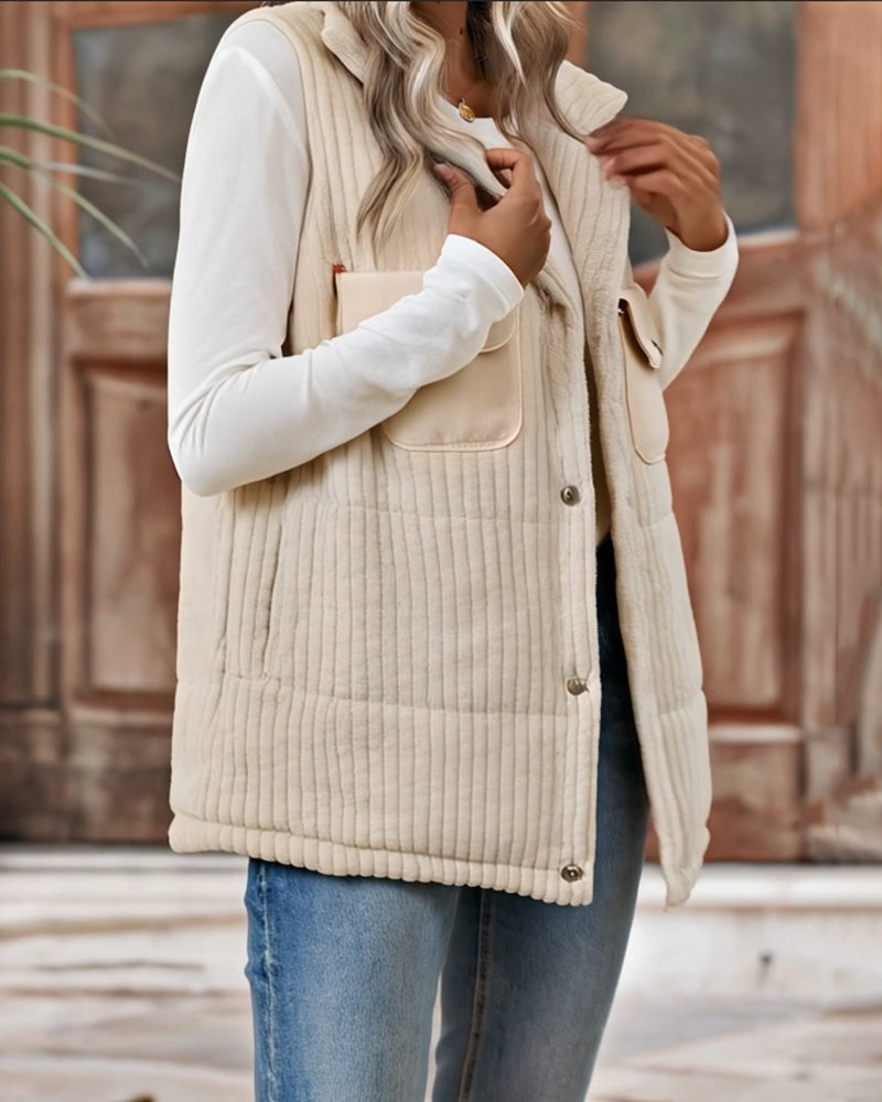 Luisa – Gefütterte Damenweste mit Kragen Winterlook