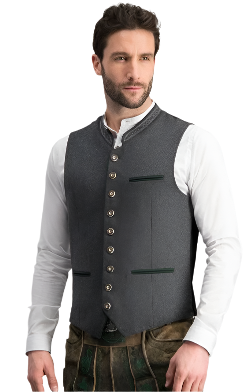 Armel - Elegante Herren Trachtenweste Grau