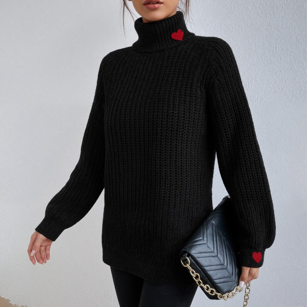 Florina - Schwarzer Turtle Neck Pullover für Damen