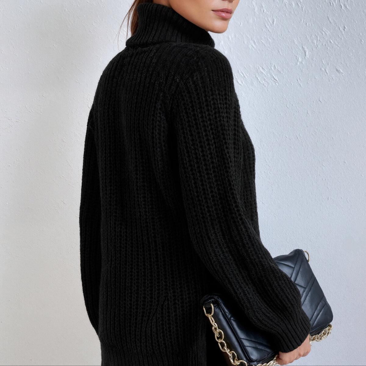 Florina - Schwarzer Turtle Neck Pullover für Damen