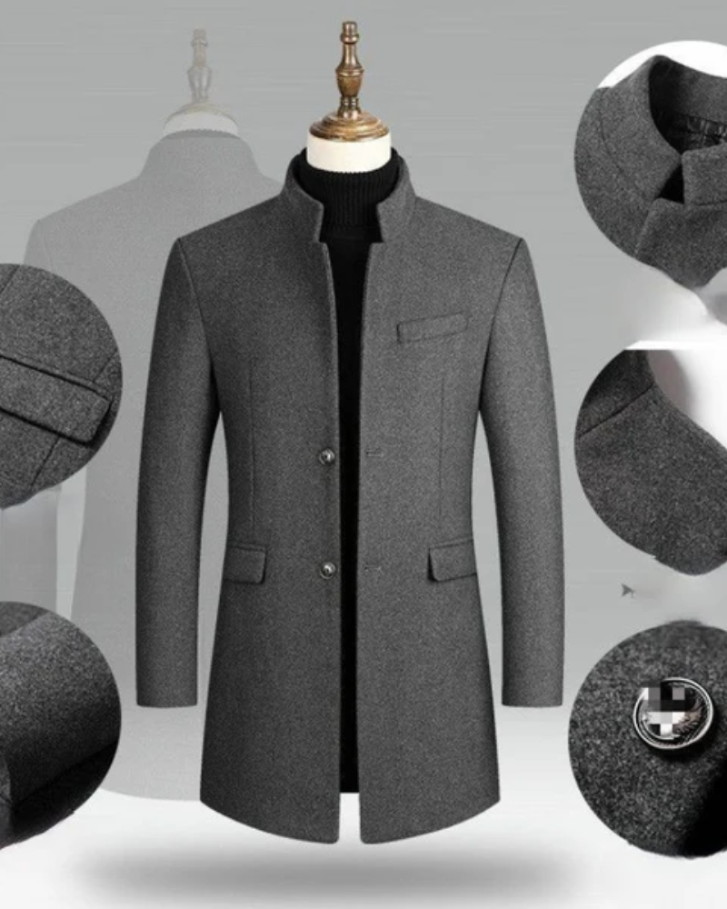 Veith – Langer Schwarzer Mantel Für Herren