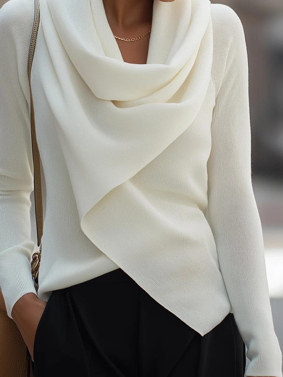 Florentine - Weißer Mock Neck Pullover für Damen