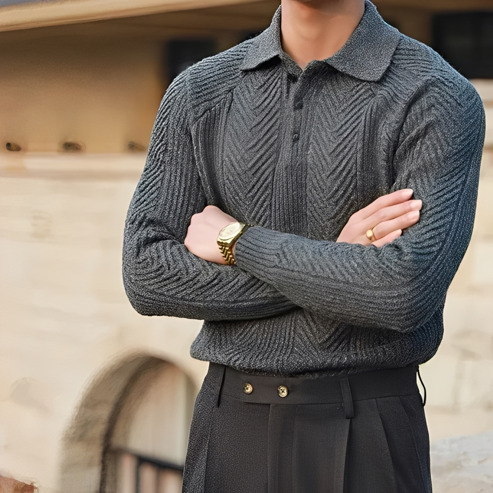 Erik – Gestrickter Pulli mit langen Ärmeln