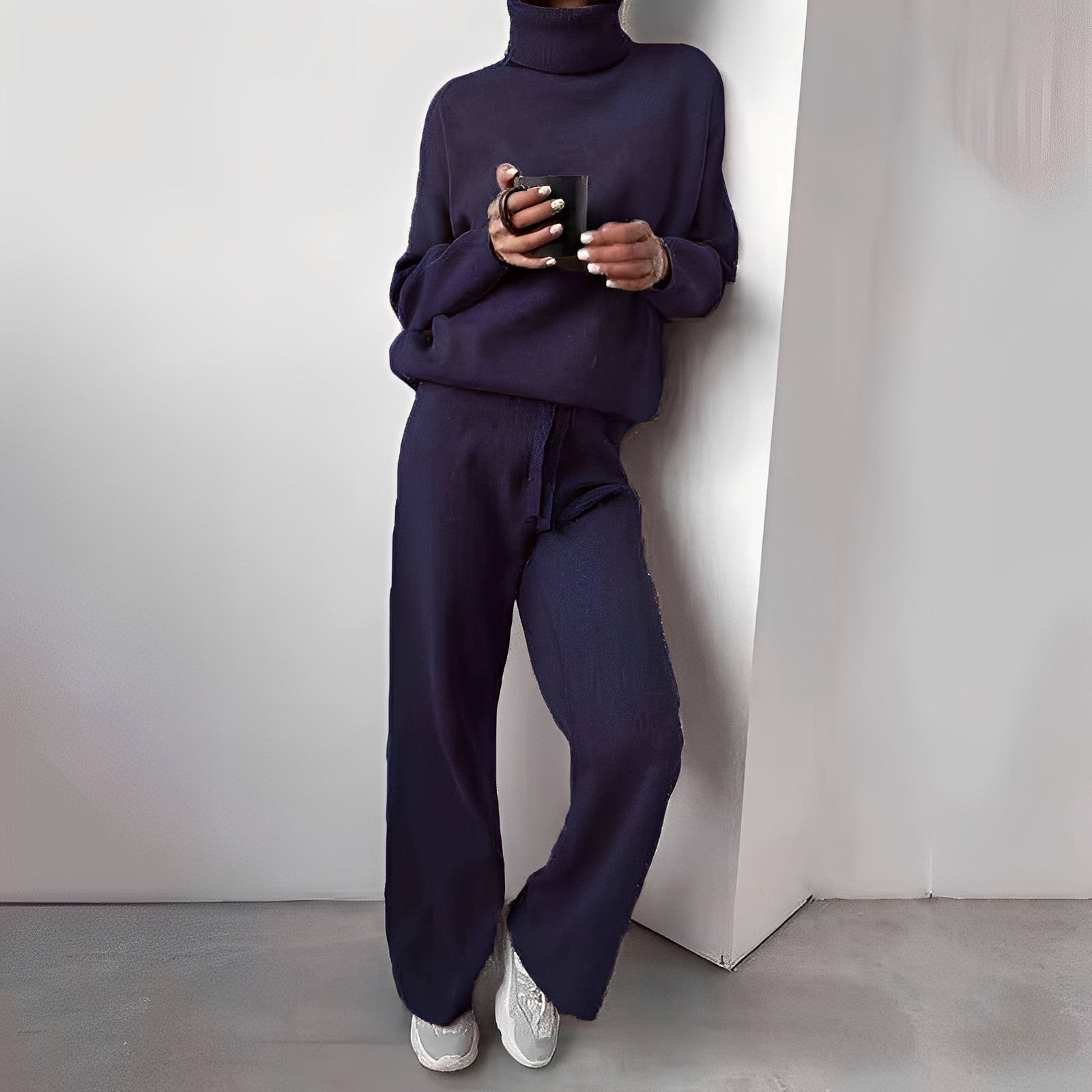 Stefanie – Schlichtes Rollkragen-Set Für Damen