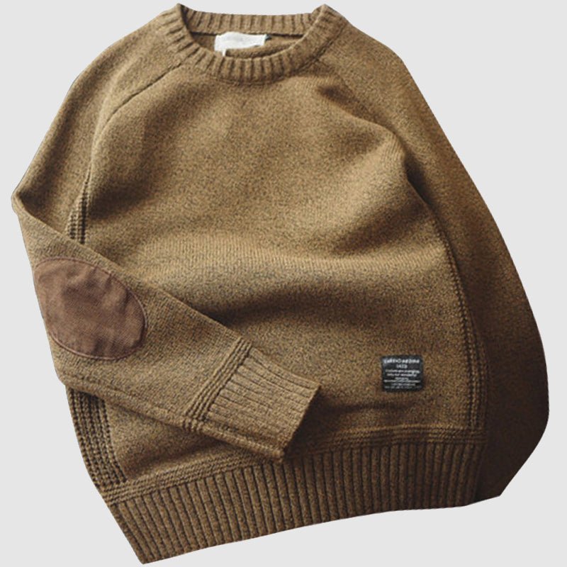 Ulman – Zweifarbiger Herren Rundhals Strickpullover