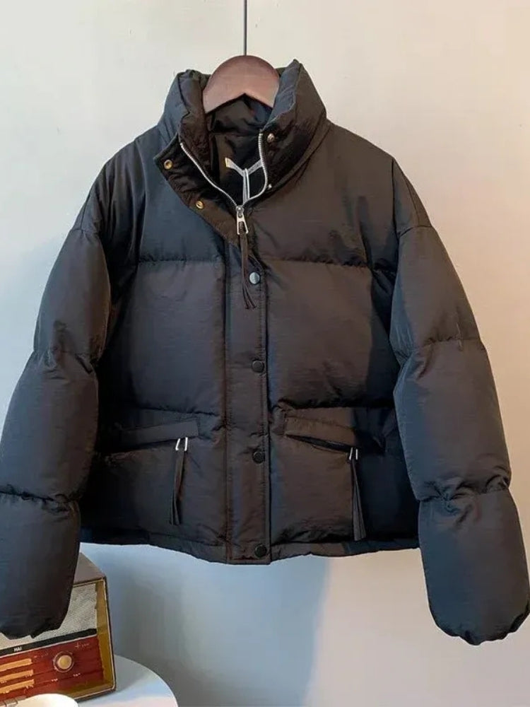 Ellen - Klassische Damen Winterjacke Glänzende Optik