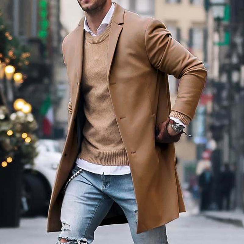 Bernhard – Eleganter Trenchcoat Im Einreiher-Stil Für Herren