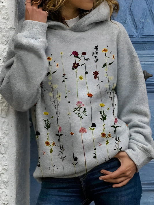 Dahlia - Kapuzenpullover mit Blumendruck