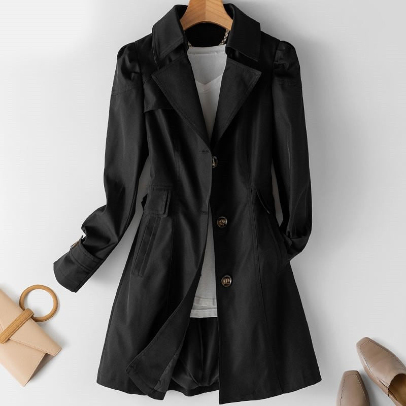 Rebekka – Lange Übergangsjacke im klassischen Stil