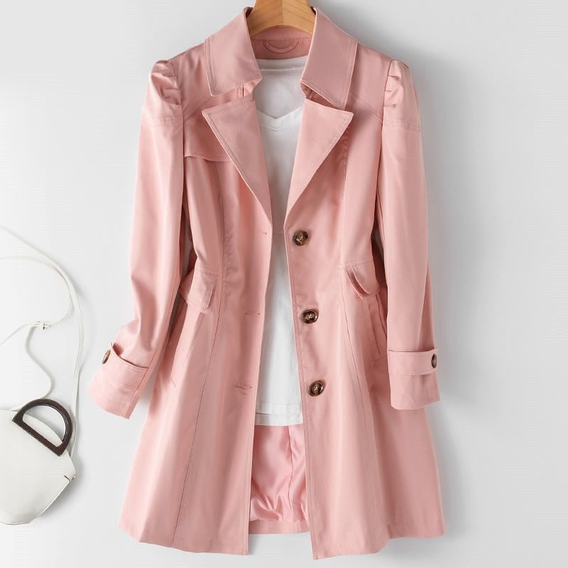 Rebekka – Lange Übergangsjacke im klassischen Stil