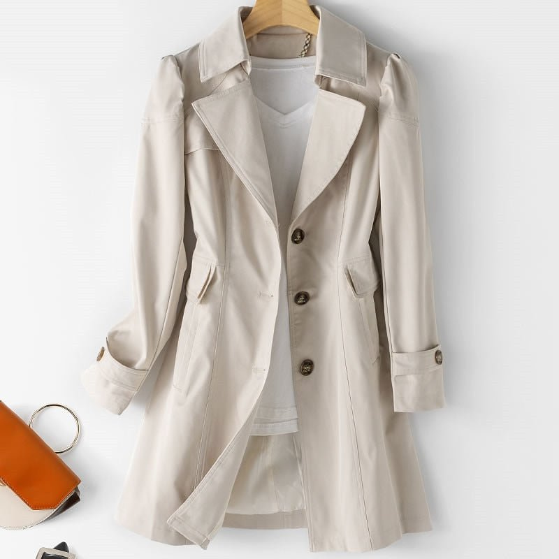Rebekka – Lange Übergangsjacke im klassischen Stil