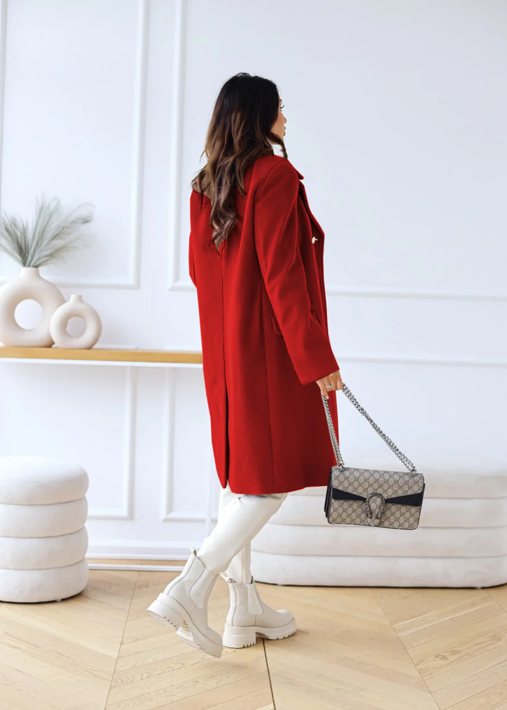 Claudine – Trenchcoat Damen Lang, Schwarze Jacke